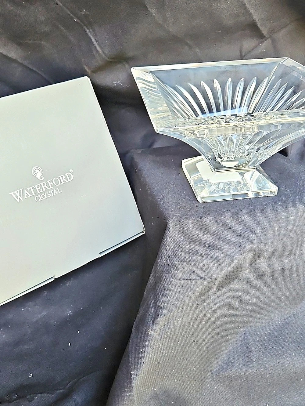 Vintage Waterford Clarion 6" Square Footed Bowl Crystal Clear